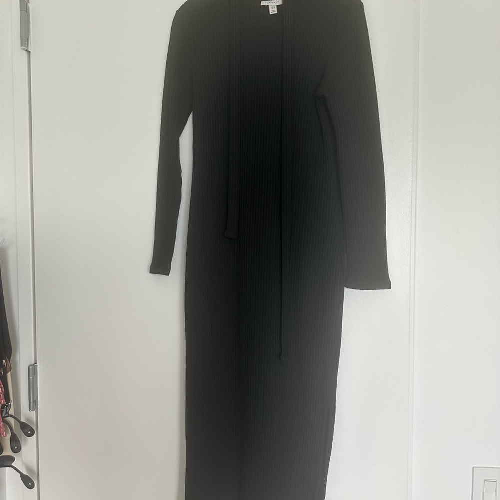 Top Shop Stretchy Black Long Sleeve Dress